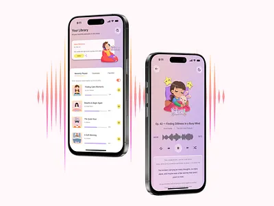 🎧 Podcast App — Calm Moments for the Mind app podcast calm moments for the mind cute design cute design mobile mobile app mobile app podcast mobile design inspiration music app pastel design podcast podcast app podcast mobile app podcast ui design purple design sleep app sleep mobile app ui podcast mobile