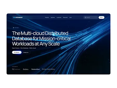 OceanBase - AI SaaS Landing Page ai ai platform ai product design ai website analytics artificial intelligence cloud database dataset homepage landing page multi cloud neural network product product design product landing page saas startup webflow