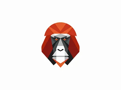 Geometric Orangutan Logo animal ape bold branding design geometric icon identity illustration logo mark nature orangutan red sports strong symbol vector wild