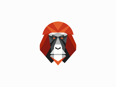 Geometric Orangutan Logo animal ape bold branding design geometric icon identity illustration logo mark nature orangutan red sports strong symbol vector wild