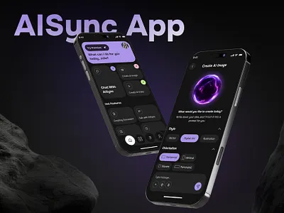 AI Sync App ai aiapp bot branding chat chatbot design iosapp logo startup ui uiux uxdesign
