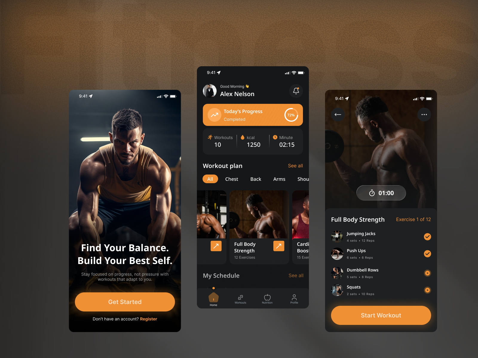 Fitness Coach App Design app design figma product design ui ui design ui ux design user interface