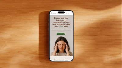 Eco-Friendly Female Product Landing Page | Mobile UI clean website ecommerce female app female landing page female website feminine app feminine website home page landing page design menstrual cup minimal design mobile app mobile ui recycle shopify shopify website ui design