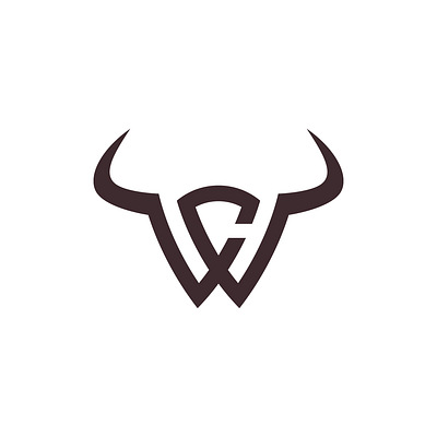 Letter CW Bull Head Logo for sale benefit bull head buy capital financial for sale growth investments letter cw logo premade profit purchase ready made trusted ventures wealth