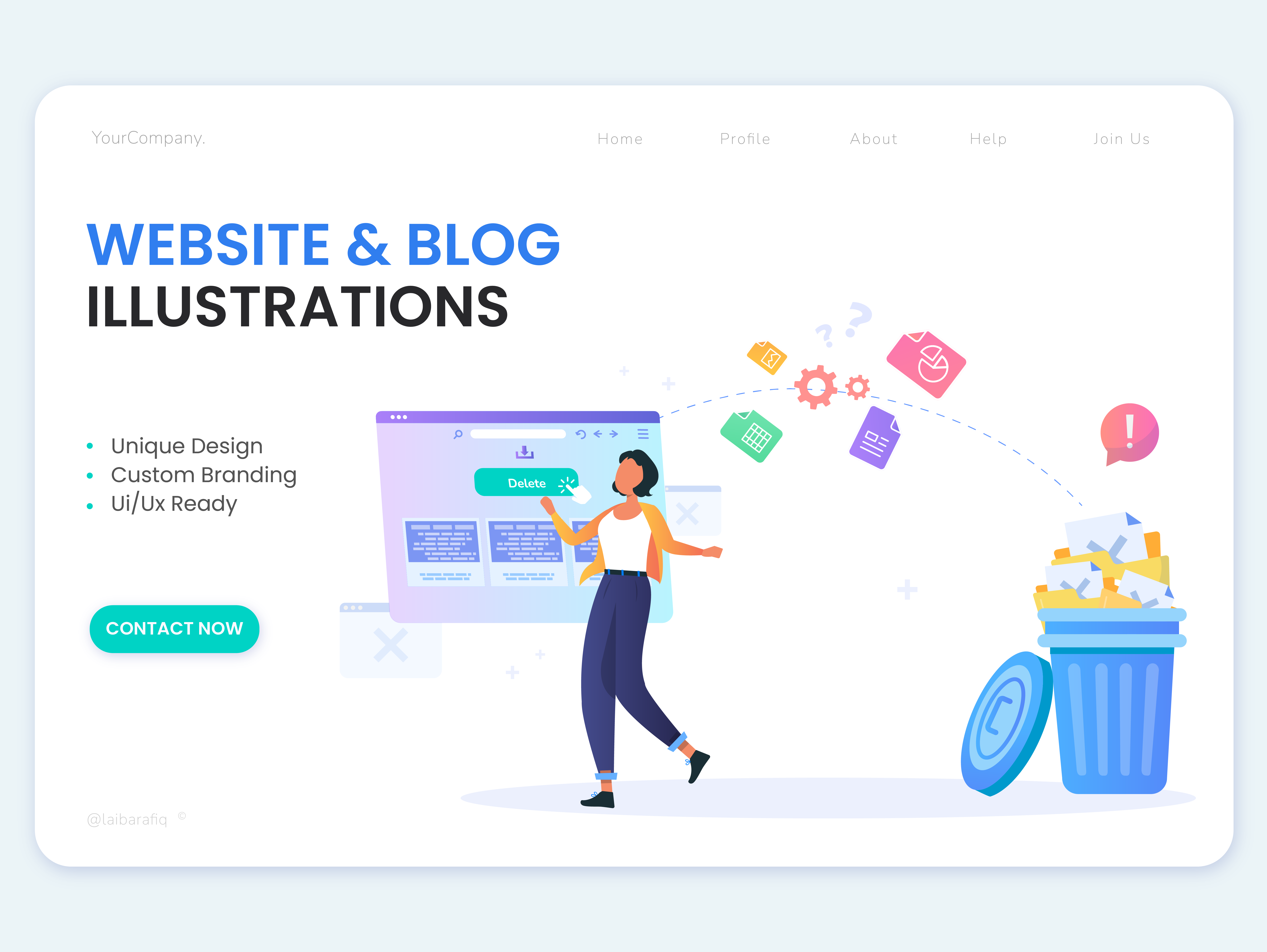 Example of Custom Flat Illustrations For Web, App
