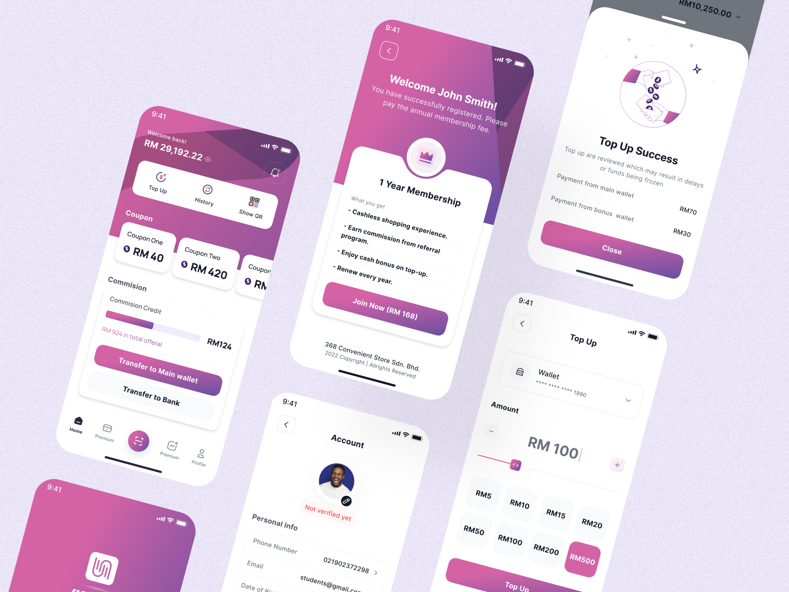 Example of Clean & Smart Mobile App Screens