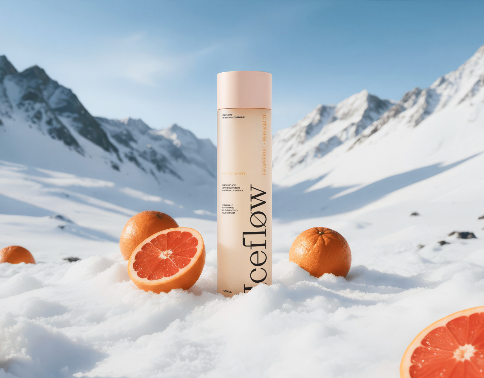 Iceflow branding drink energy drink fcmg functional drink minimalism packaging design