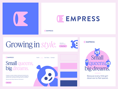 Empress Brand Identity bento branding character clean communication design crown empress facebook illustration instagram linkedin logo logodesign logodesigner mascot poster social media design symbol