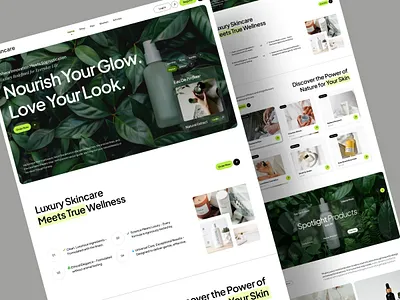 🌿 Skincare — Natural Beauty Landing Page beauty beauty landing page beauty web ui clean design figma skincare landing page landing landing page layout minimalism product design skin skincare ui ui design ux design web design website website design