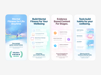 Premium App Store Screenshots | Mental Wellness App androiddesign app appdesign appmarketing appscreens appstore appstorescreenshots availableforwork design iosdesign mobiledesign mobileui orix playstore productdesign screenshots uidesign uiux