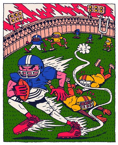 Melcher Oosterman for Adidas adidas advertising american football conceptual illustration editorial illustration illustratio zone illustration illustrationartist illustrationzone illustrator melcher oosterman sport