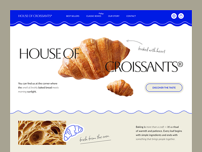 House of Croissants – Bakery Website bakery branding design illustration logo minimalist website minimalistic ui uiux ux web web design website