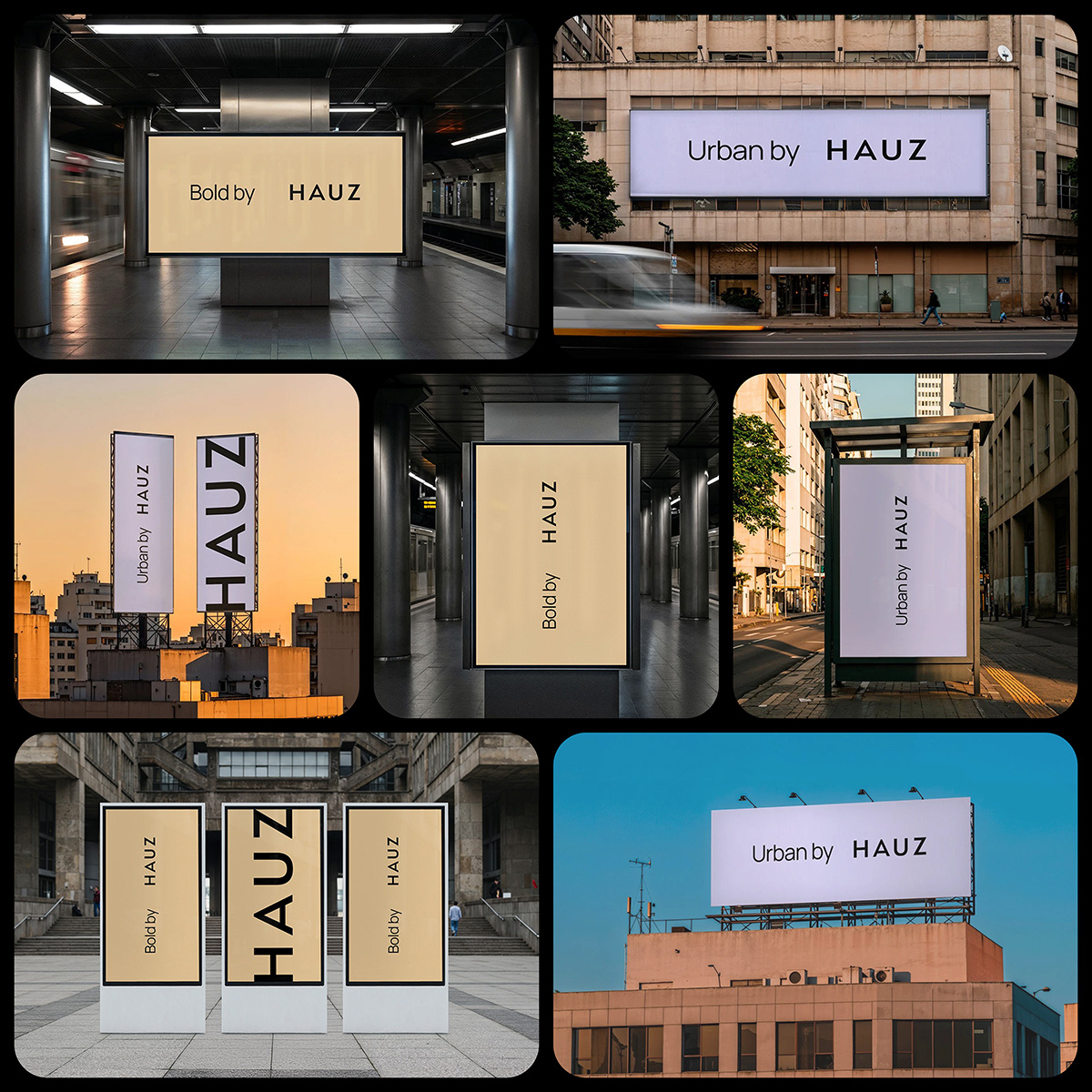 Architectural Billboard & Poster Mockups 3d animation branding design download free freebie graphic design illustration logo mockup mockup cloud mockupcloud motion graphics ui