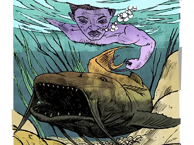 Matt Rota for The American Scholar american scholar conceptual illustration editorial illustration fishing illustration illustration zone illustrationart illustrationartist illustrationzone illustrator ink and watercolor matt rota watercolour art