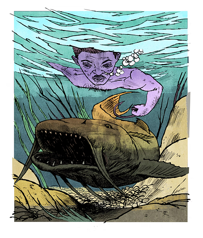 Matt Rota for The American Scholar american scholar conceptual illustration editorial illustration fishing illustration illustration zone illustrationart illustrationartist illustrationzone illustrator ink and watercolor matt rota watercolour art
