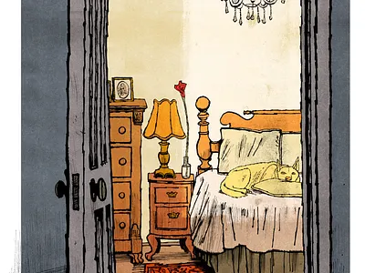 Matt Rota for The American Scholar conceptual illustration editorial illustration illustration illustration zone illustrationart illustrationartist illustrationzone illustrator ink and watercolor interior matt rota room the american scholar watercolor art watercolour