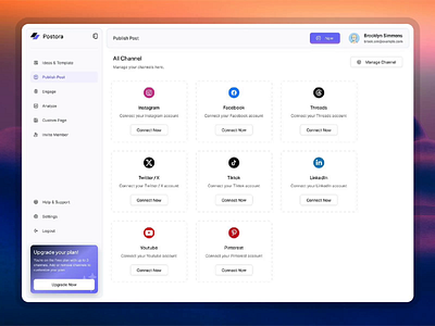 Postora - Social Media Management Dashboard dashboar dashboard ui management dashboard saas dashboard social media social media management