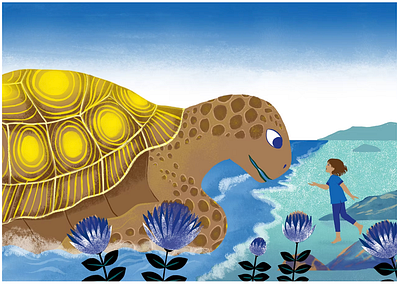 Clémence Pollet animals children children books clémence pollet conceptual illustration editorial illustration illustration illustration zone illustrationart illustrationartist illustrationzone illustrator painting sea life traditional art turtle turtoise