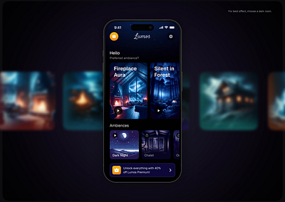 Lumos Ambient Lighting Mobile App app branding design mobile app product product design ui ui design ux ux design