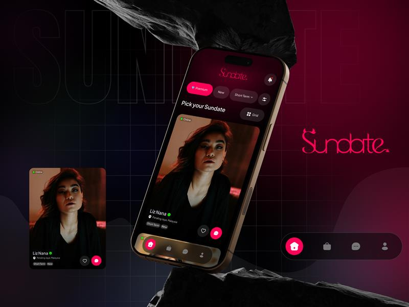 Sundate – Modern Dating App UI/UX with Dark Mode Aesthetic case study dark mode design dating app interface mobile app modern app relationship app uiux user experience