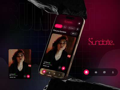 Sundate – Modern Dating App UI/UX with Dark Mode Aesthetic case study dark mode design dating app interface mobile app modern app relationship app uiux user experience