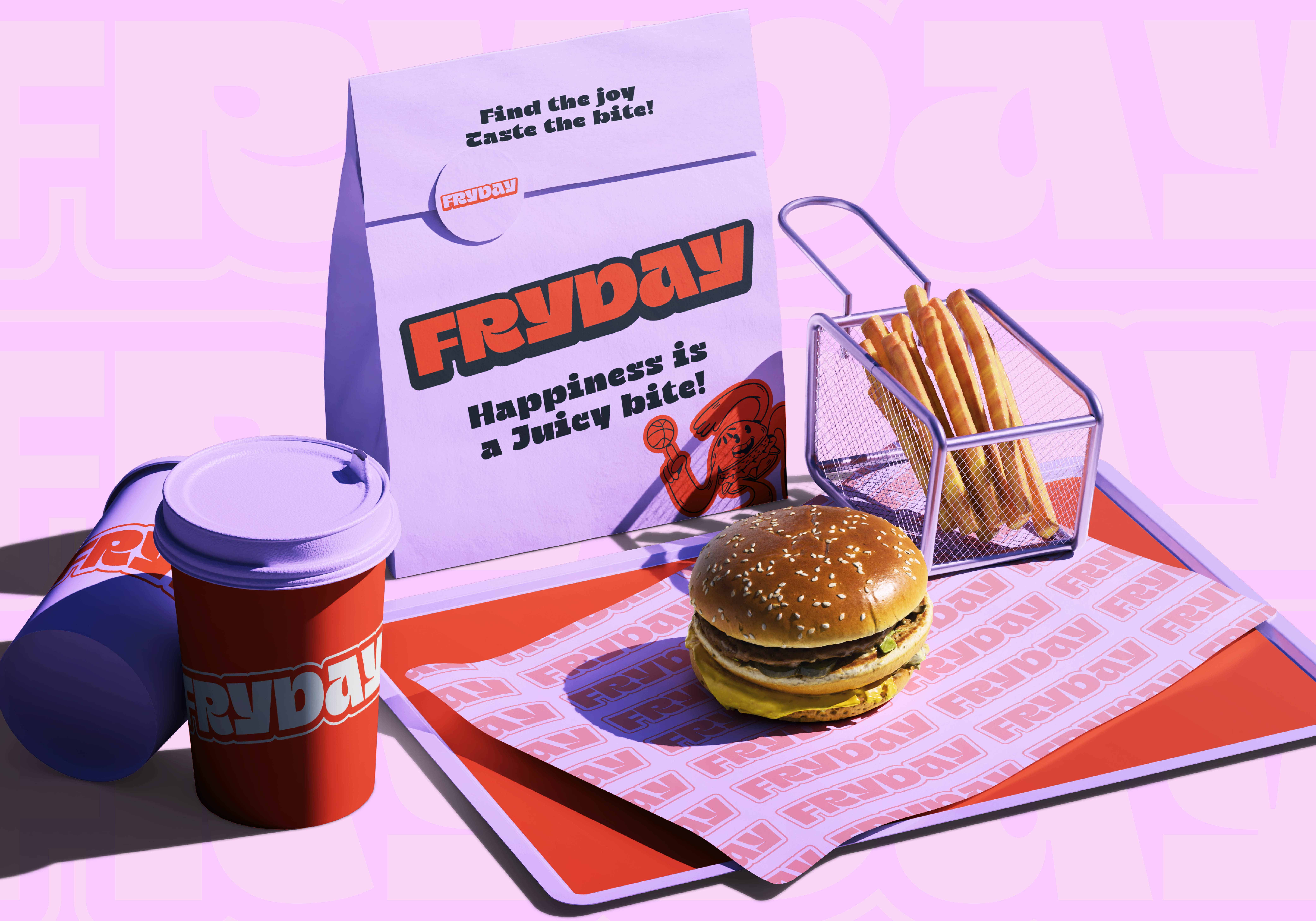 fryday fast food restaurant logo design brand book brand guideline brand logo brandidentity branding custom logo design fast food food fryday graphic design illustration junk food logo logo design minimalistic restaurent