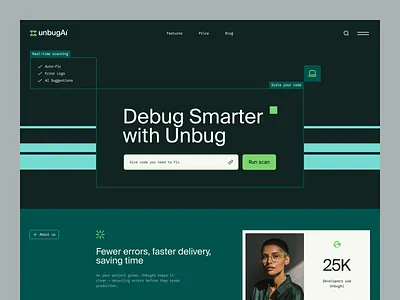 Website for an AI Platform ✦ UnbagAI design interface product service startup ui ux web website