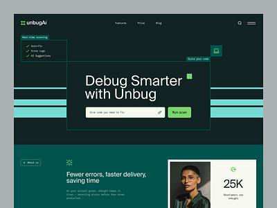 Website for an AI Platform ✦ UnbagAI design interface product service startup ui ux web website