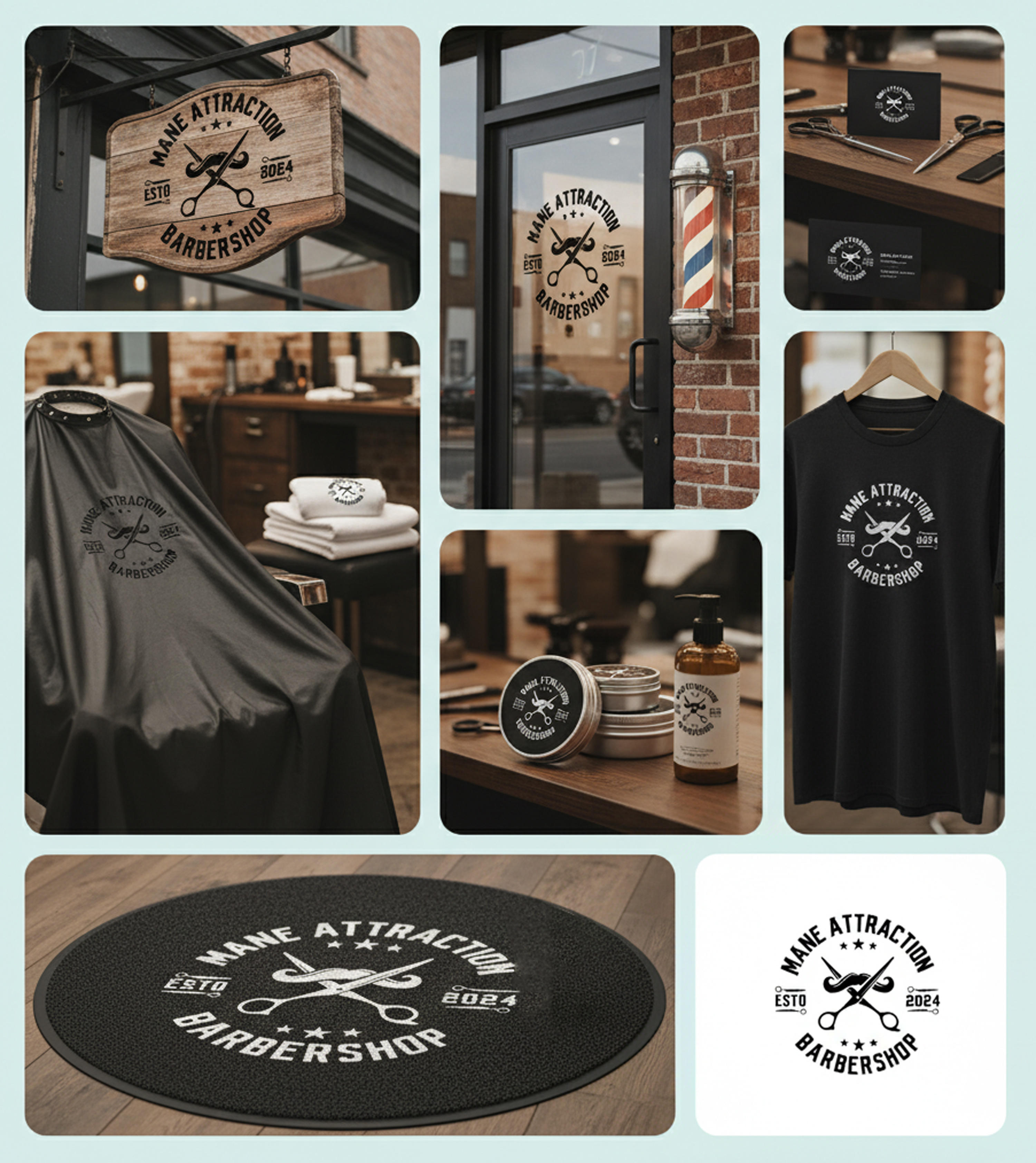 Mane Attraction Barbershop Vintage Modern Logo & Brand Identity barber brand barber logo barbershop branding barbershop identity barbershop logo barbershop mockup barbershop visual identity brand design brand identity branding mockup creative branding emblem logo logo design inspiration logo designer logo presentation minimal logo modern vintage design vintage logo visual identity