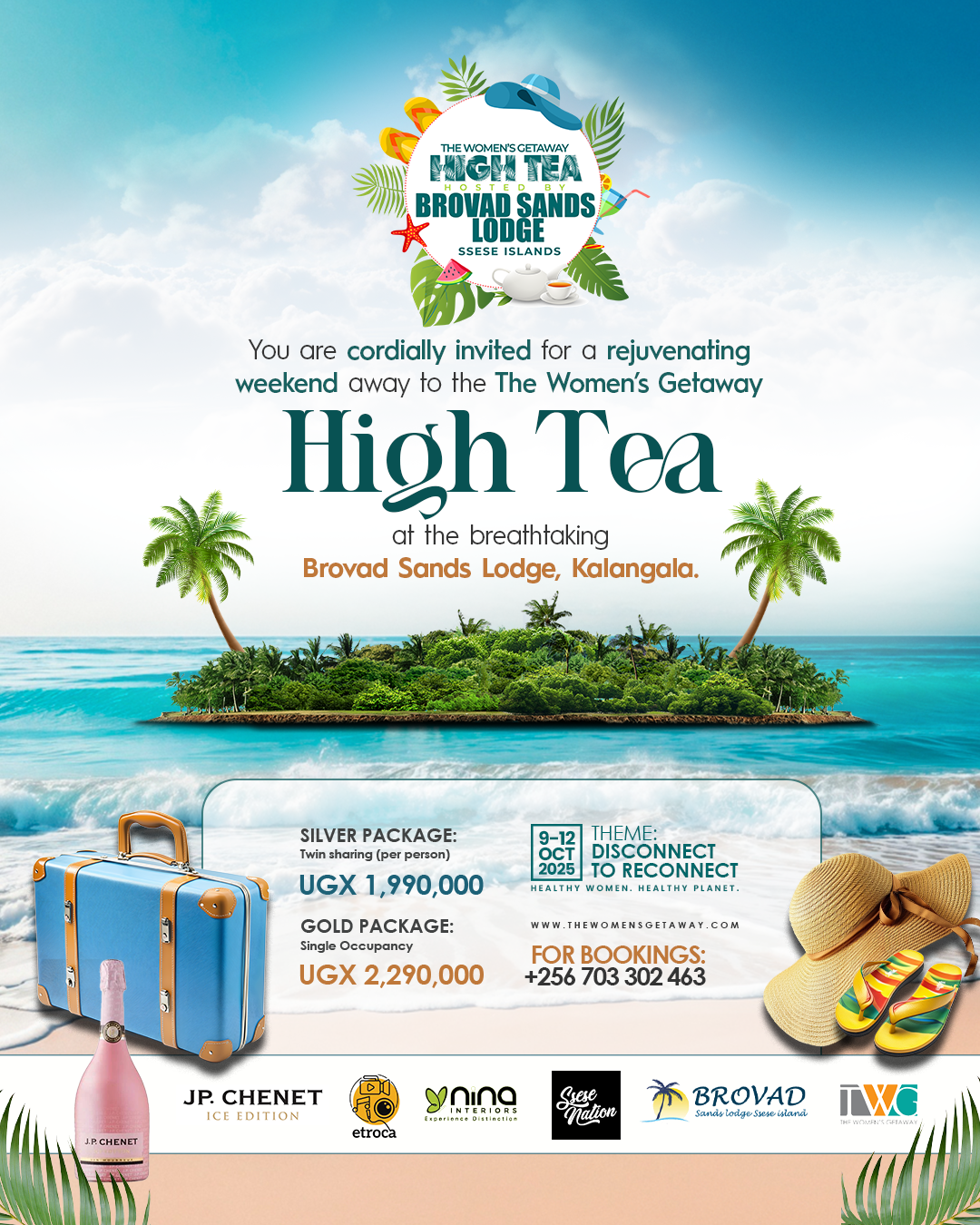 The Women's Getaway High Tea Visuals branding graphic design