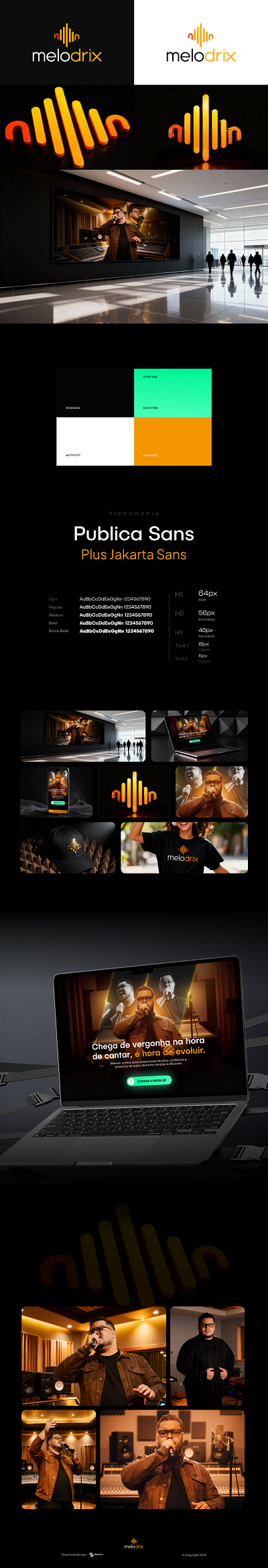 Melodrix - Landing Page branding cleanui creative design figma framer ia landing page ui ux website