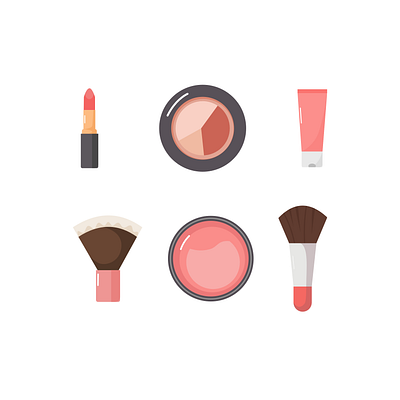 Simple Flat Illustration Makeup Set aesthetic