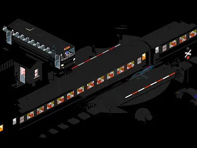 long train running 80s animate cc animation flash illustration isometric ligthning loop night old rain thunder train