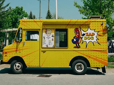 Zap Dog — Pop-Art Food Truck Branding branding design foodtruck graphic design mockup typography