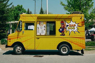 Zap Dog — Pop-Art Food Truck Branding branding design foodtruck graphic design mockup typography