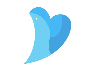 blue bird heart bird blue heart