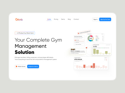 Qova - Saas Platform Hero Section Design - CRM crm dashboard design design hero section landing page managment managment herosection saas saas design saas platform ui ui design ux