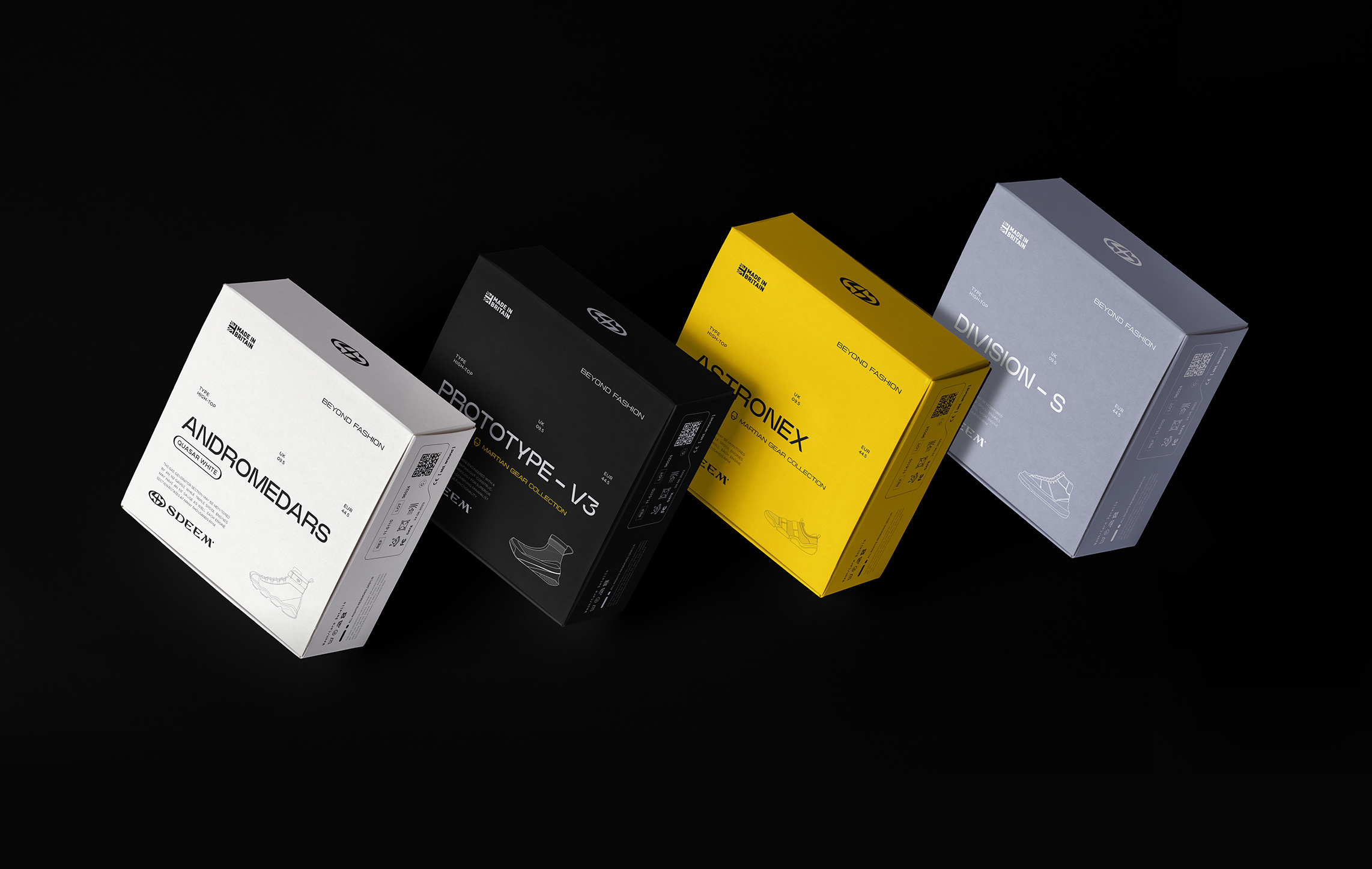 SDEEM ✦ St Fashion branding dark fashion footwear graphic design identity logo package design packaging space street fashion