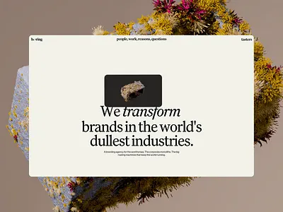 Boring brandidentity home page landing page