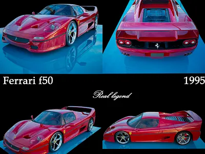 Ferrari f50 3d branding design graphic design logo