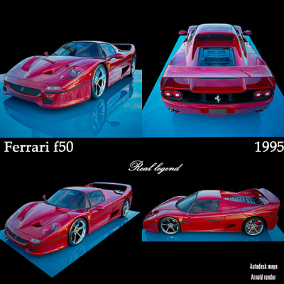 Ferrari f50 3d branding design graphic design logo