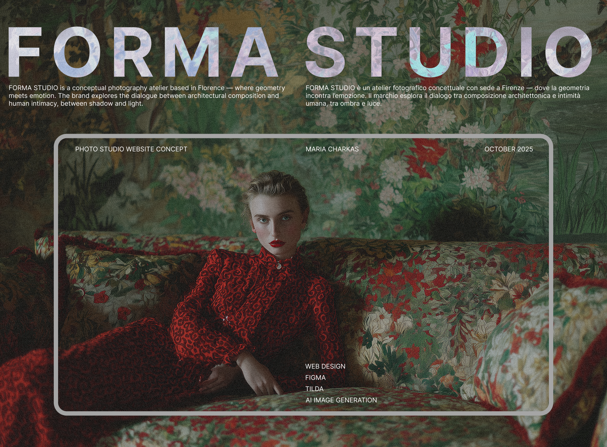 Website for a photo studio in Florence business website fashion photo studio portfolio website tilda typography web design website design website inspiration