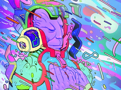 A Sleeper Enjoying an Ethereal Swarm celestial clip studio paint colorful comic art comics concept art cosmic digital art drawing illustration