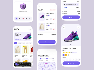 E-Commerce App UI app app design cart design e commerce ecommerce ecommerce app mobile mobile app online shop online store shop ui ux