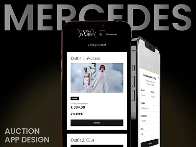 Mercedes VDH Stars & Fashion – Real-Time Auction App UI Design app design auction app design belgian belgium clean design event app luxury app mercedes ui ux design