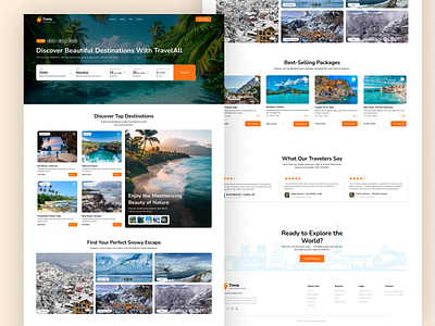 TravelAll – Travel Landing Page UI Exploration branding creativedesign interface landing page logo minimaldesign travel travel website travelapp ui ui design uiux user interface ux uxui web app web design website website design