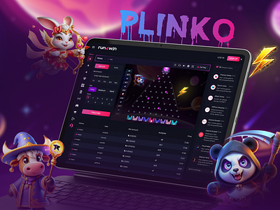 striking Plinko game interface casino interface cryptocasino dashboarddesign gambling interface onlinegaming plinko interface plinkogame