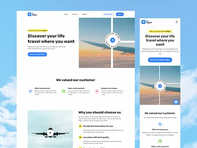 About Us Page Design for Flight Booking Website ✈️ about us about us page app design clean design design agency flight booking website design illustration minimal travel app travel app design travel website ui ui ux design ui ux design agency ui ux designer ux ux design web design website design