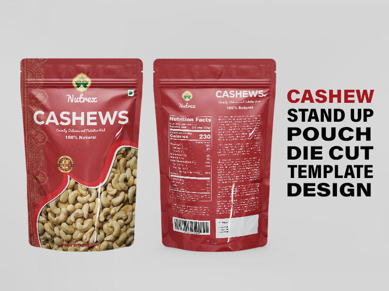 Premium Cashew Stand-Up Pouch Packaging Design brandidentity cashewpackaging creativepackaging custompackaging designixa foodbranding foodpackagingdesign graphic design healthysnacks labeldesign logo modernpackaging nutpackaging packaging packagingdesign pouchdesign productdesign standuppouch visualbranding