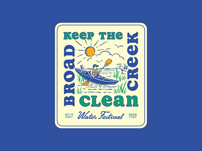 Keep the Broad Creek Clean bird design festival festival logo graphic heron hhi hilton head island illustration kayak paddle south carolina sun the outside foundation water